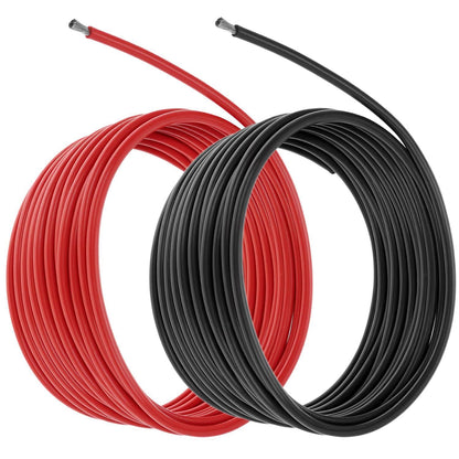 QWORK® 10AWG Silikon Elektronik Kabel - 5M Schwarz/Rot