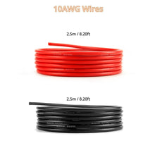 QWORK® 10AWG Silikon Elektronik Kabel - 5M Schwarz/Rot