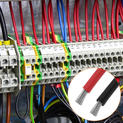 QWORK® 10AWG Silikon Elektronik Kabel - 5M Schwarz/Rot