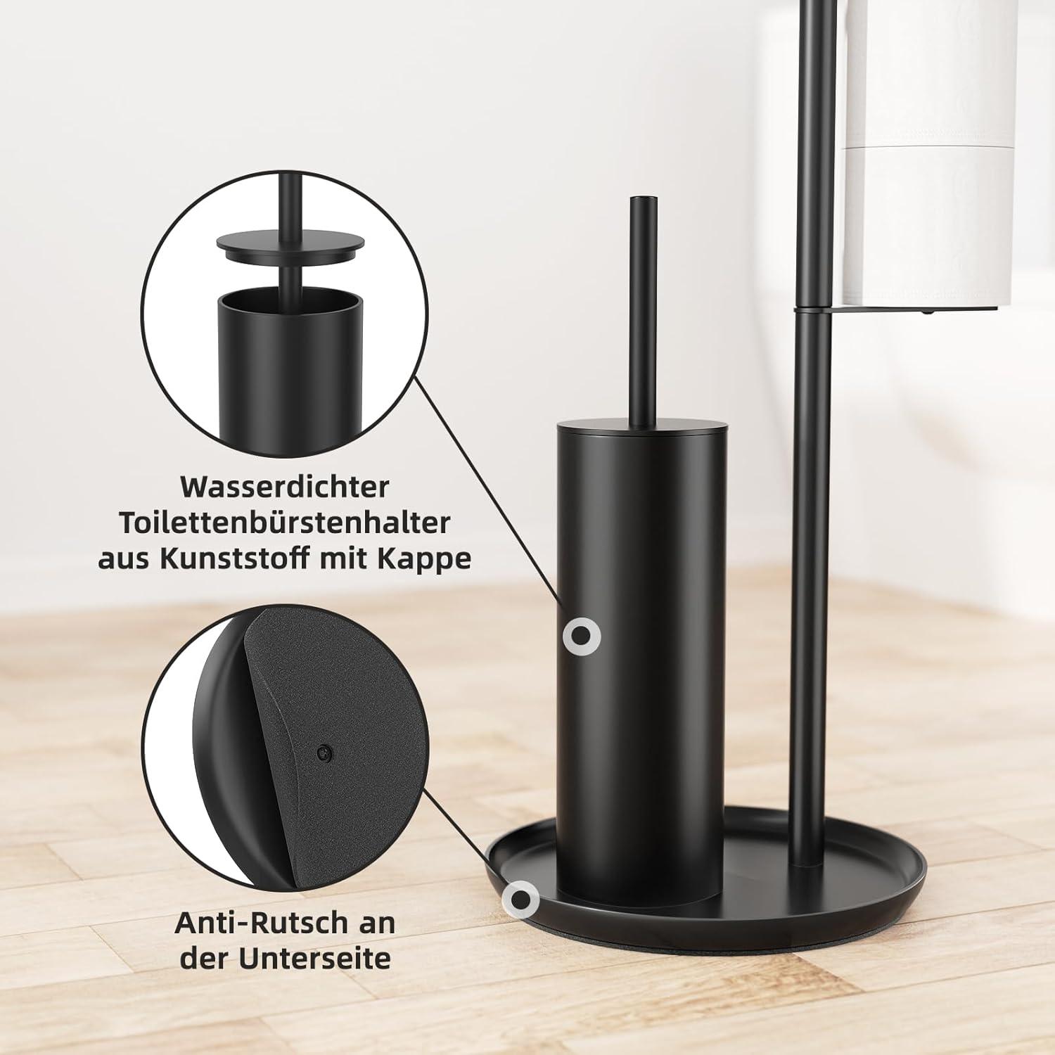 Edelstahl Toilettenpapierhalter mit Klobürste und Ablage