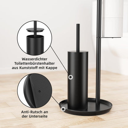 Edelstahl Toilettenpapierhalter mit Klobürste und Ablage