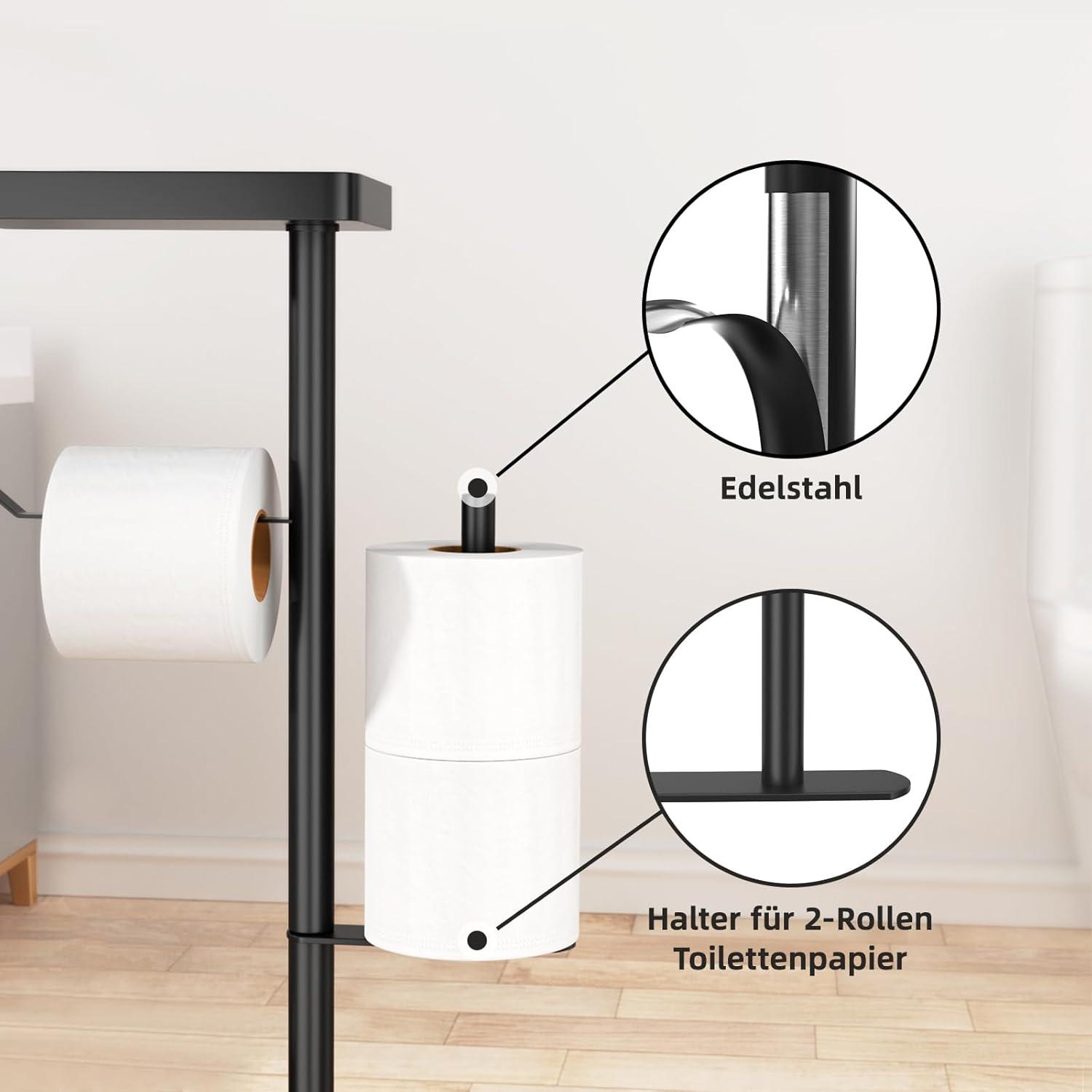 Edelstahl Toilettenpapierhalter mit Klobürste und Feuchttücher Box