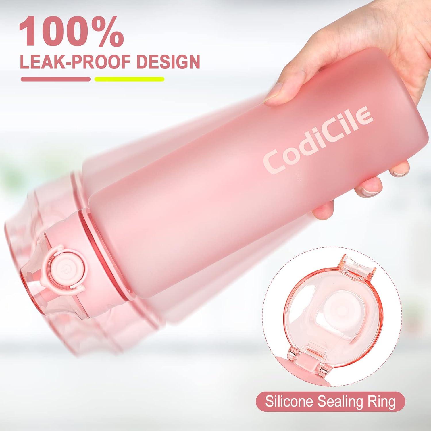 Sport Trinkflasche 1L BPA-frei Auslaufsicher Rosa Fitnessstudio Schule