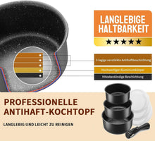 7tlg Kochtopfset mit abnehmbarem Griff | Antihaftbeschichtet