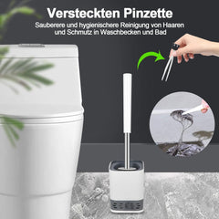 Glowbal Klobürste Silikon WC Bürste Wandmontage weiß-grau