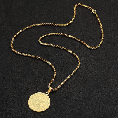 AFSTALR 7 Erzengel Siegel Halskette Herren Edelstahl Amulett Talisman