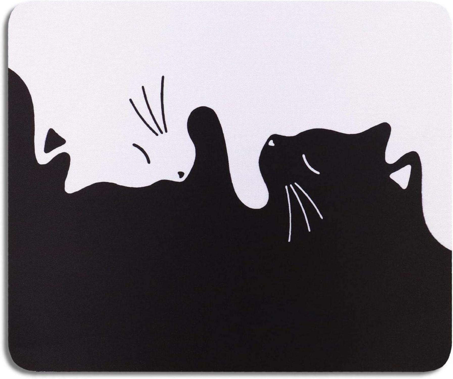 Kleines rutschfestes Mauspad mit Katzenmotiv 24x20 cm