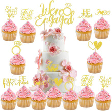 Gold Verlobung Cake Topper Set 25 STK We're Engaged Deko