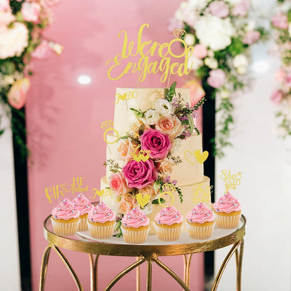 Verlobung Deko Gold Cake Topper Hochzeit Cupcake Toppers 25 Stk Wie Sosweet