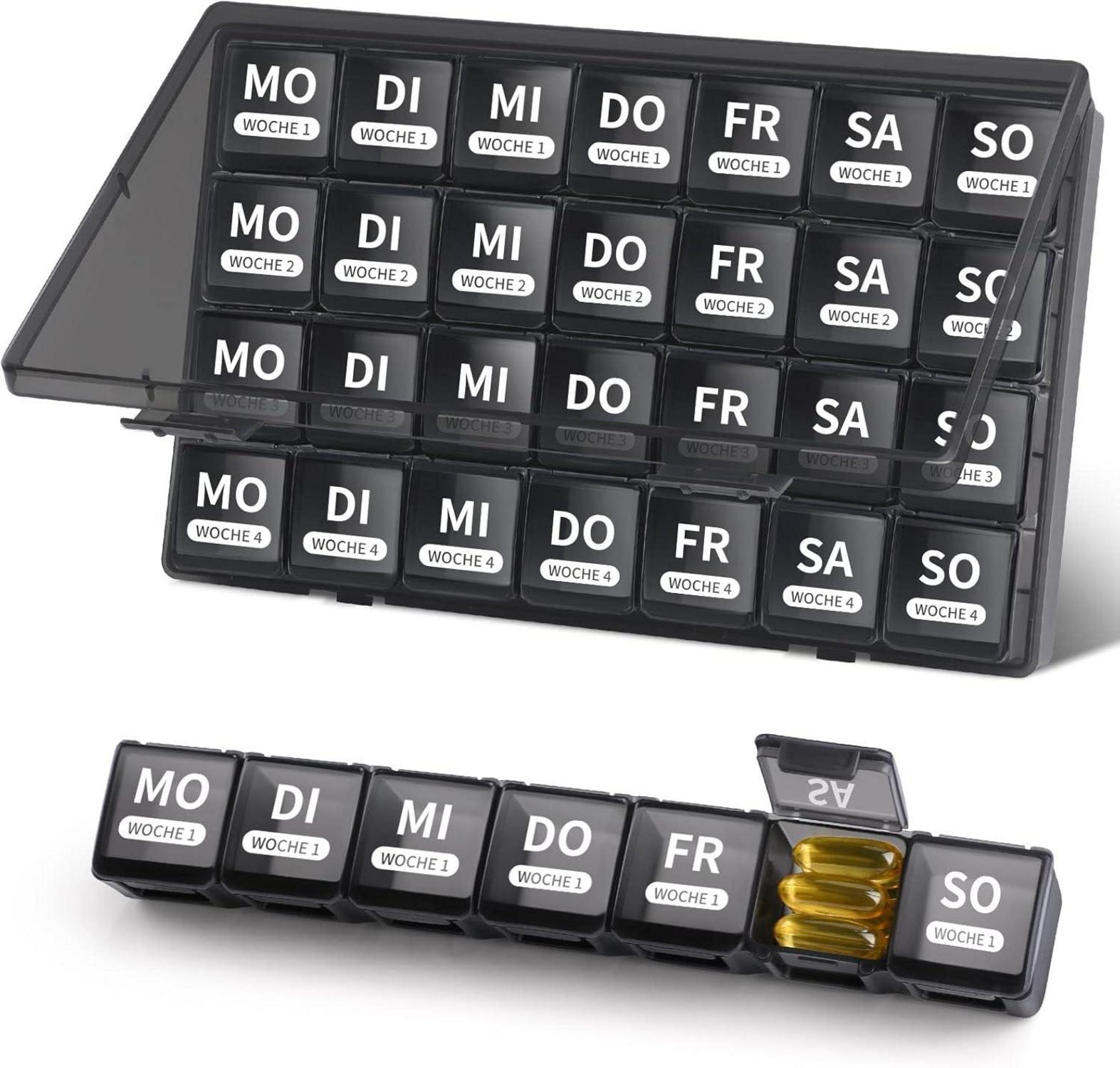 Tablettenbox 7 Tage Große Fächer Monat Pillendose Organizer