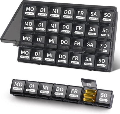 Tablettenbox 7 Tage Große Fächer Monat Pillendose Organizer