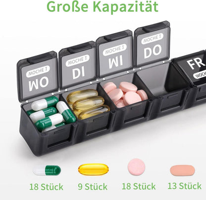 Tablettenbox 7 Tage Große Fächer Monat Pillenbox Organizer