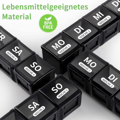 Tablettenbox 7 Tage | Große Fächer | Monat | Pillendose Organizer