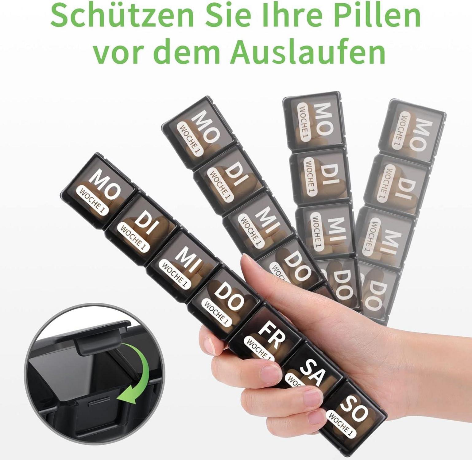 Tablettenbox 7 Tage Große Fächer Monat Pillendose Organizer