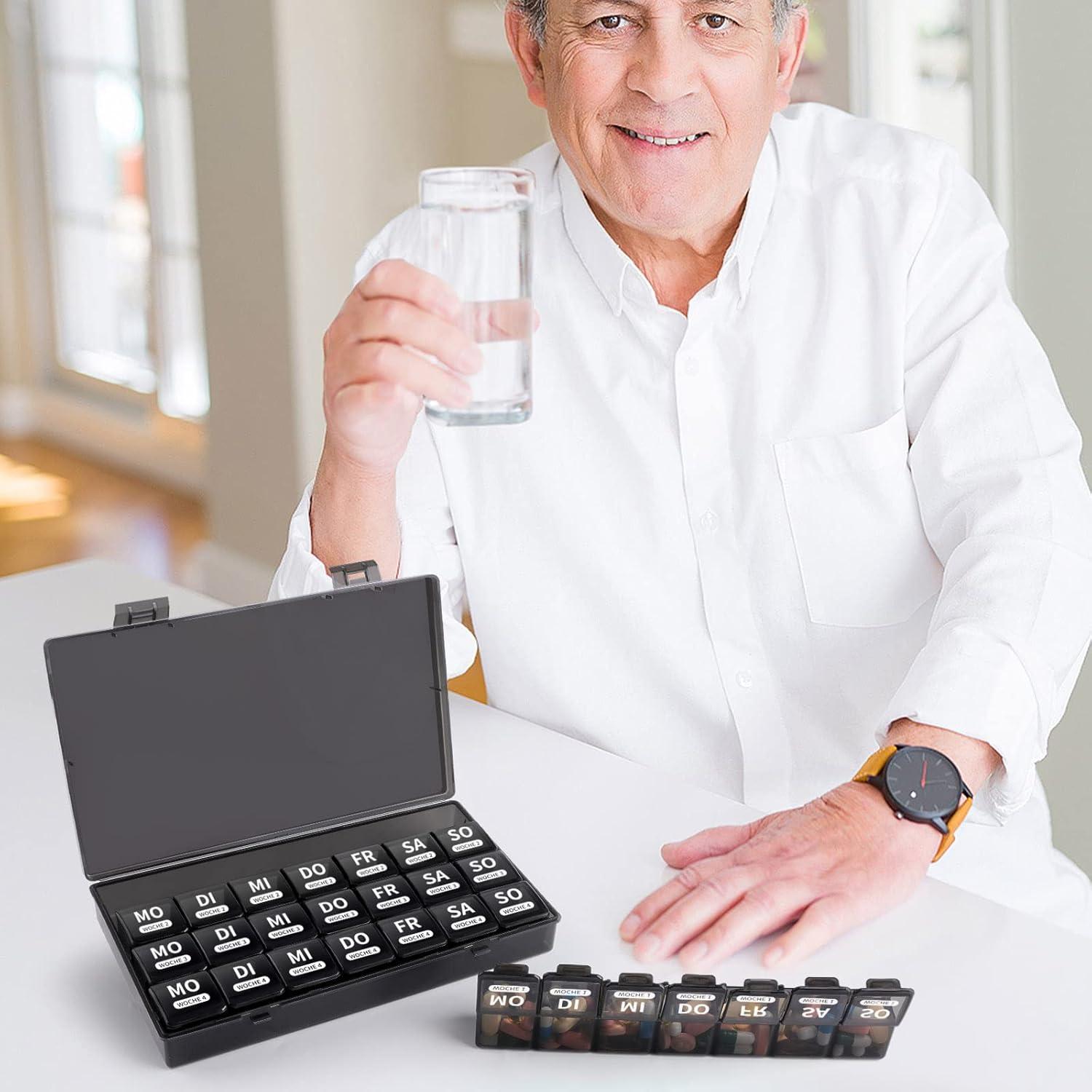 Tablettenbox 7 Tage | Große Fächer | Monat | Pillendose Organizer