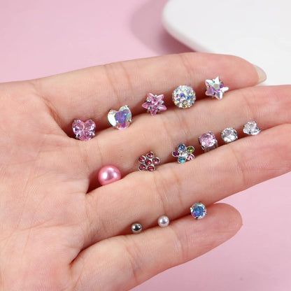 21 Paar Kleine Ohrstecker Set Damen Chirurgenstahl Zirkonia Piercing Niedlich