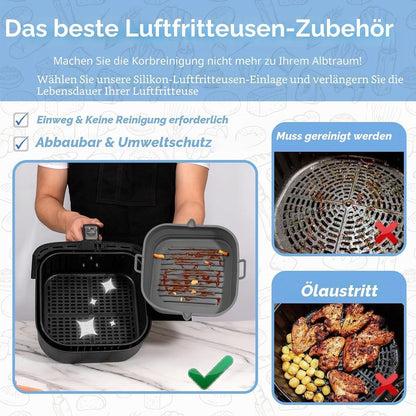 Silikonform für Heißluftfritteuse – Wiederverwendbar & Antihaft
