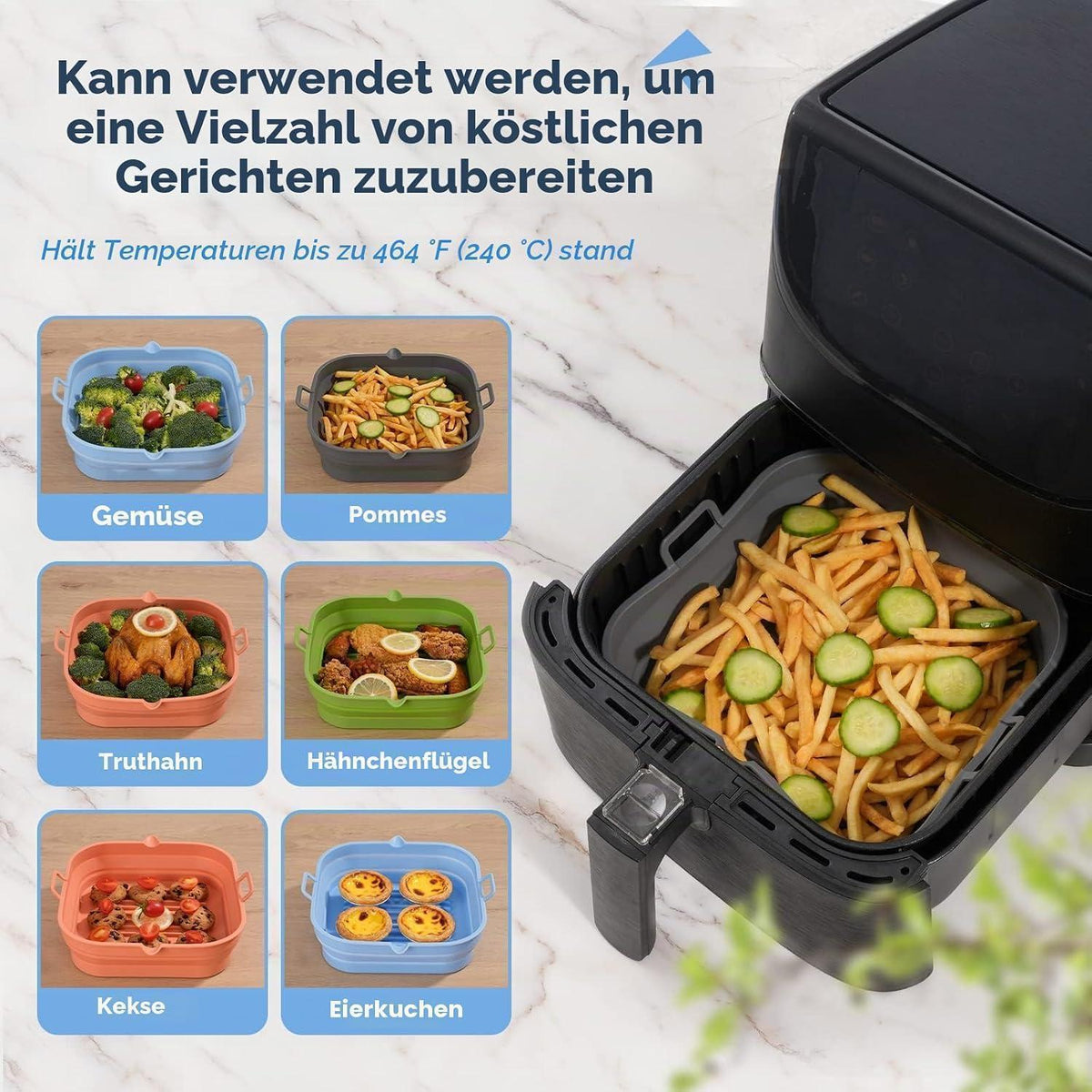 Silikonform für Heißluftfritteuse – Wiederverwendbar & Antihaft