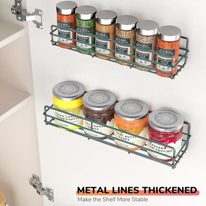 DIFULI Gewürzregal Wandregal 6er Edelstahl Hängend Schwarz