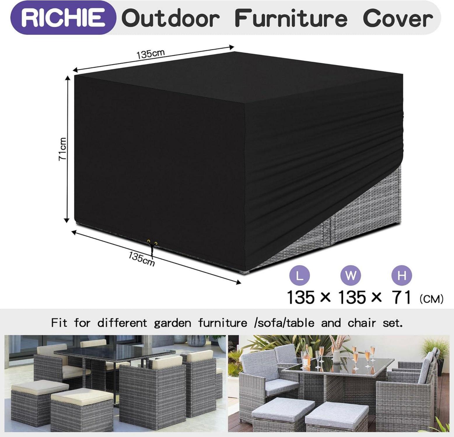 Gartenmöbel Abdeckung wasserdicht 135x135x71cm Rattan Cube