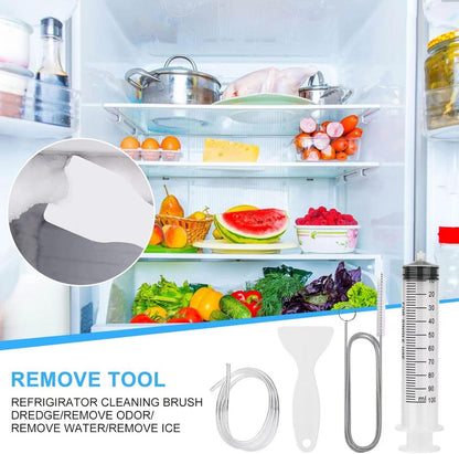 Kühlschrank Abfluss Reinigungsset Enteisungsschaufel Rohrbürste 9-teilig