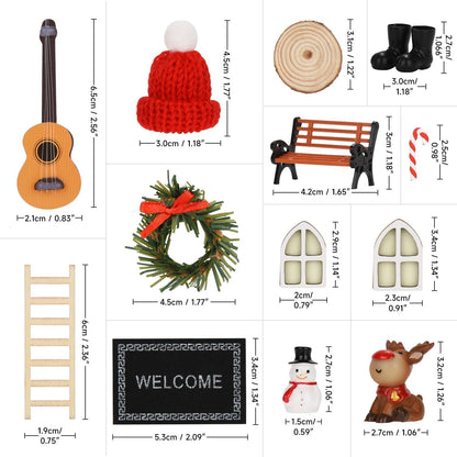 Wichteltür Set 35PCS Wichtel Zubehör Mädchen Junge Weihnachtsdeko Neuheiten