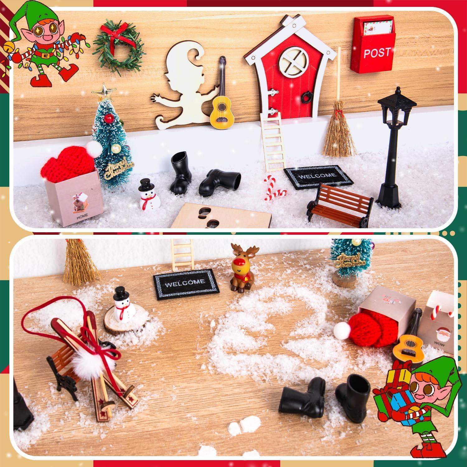 35-teiliges Wichteltür Set Weihnachtsdeko Mädchen Junge Wichteltür