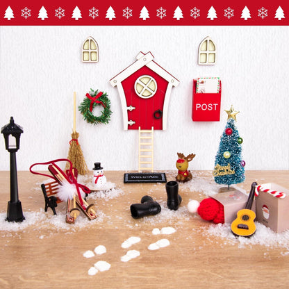 Uuams Wichteltür Set 35PCS mit Zubehör Baustelle Weihnachtsbaum