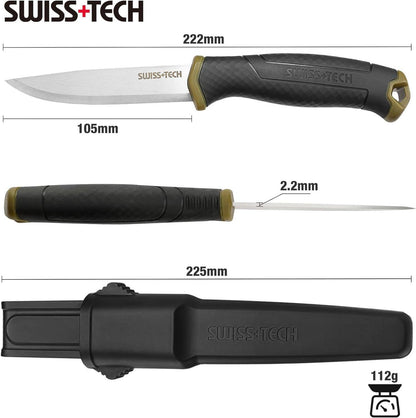 Swiss+Tech Outdoor Survival Messer mit feststehender Klinge