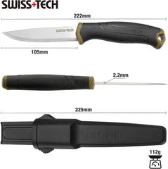 Swiss+Tech Outdoor Survival Messer mit feststehender Klinge
