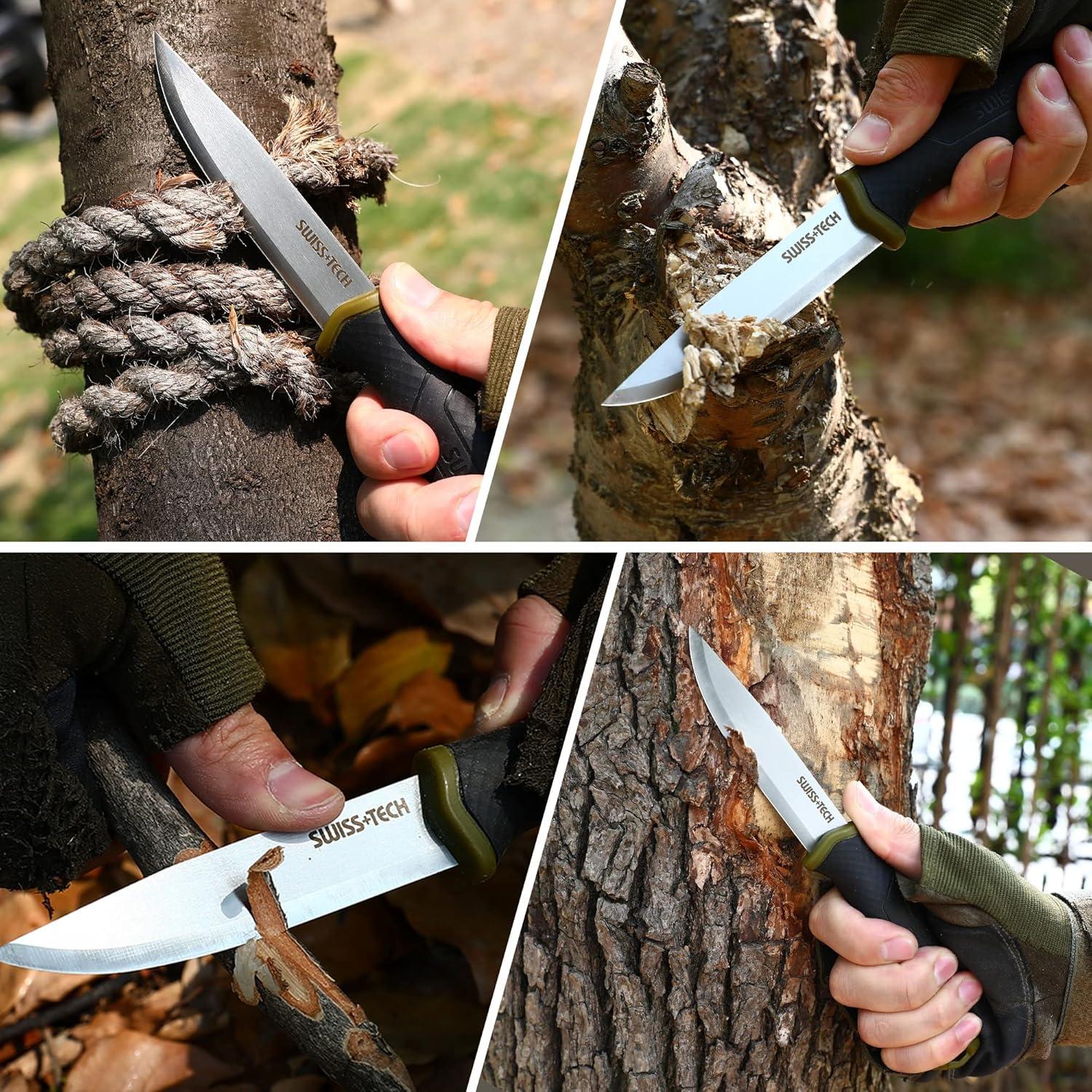 Outdoor Survival Messer mit feststehender Klinge und Scheide Bushcraft