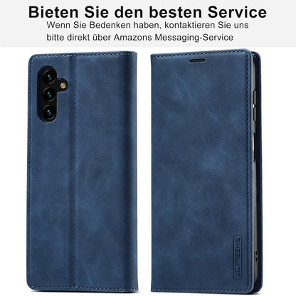 Hülle für Samsung Galaxy A54 5G Leder Wallet mit Schutzfolie Blau