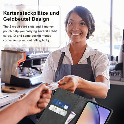 Ailicici Samsung Galaxy A54 5G Hülle Leder mit Schutzfolie - Klapphülle Wallet Case