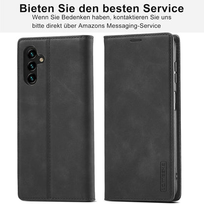 Für Samsung Galaxy A54 5G Hülle Leder Flip Wallet Case mit Schutzfolie - Schwarz