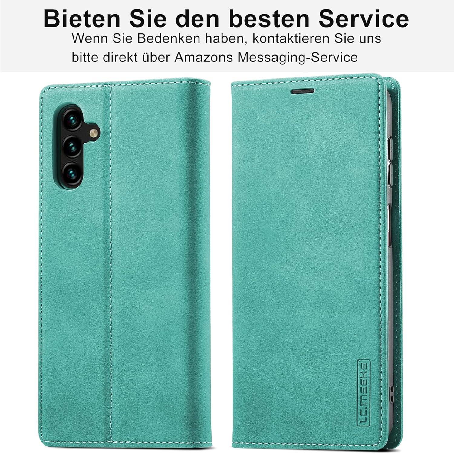Samsung Galaxy A54 5G Hülle Leder Flip Wallet Schutzhülle + Schutzfolie