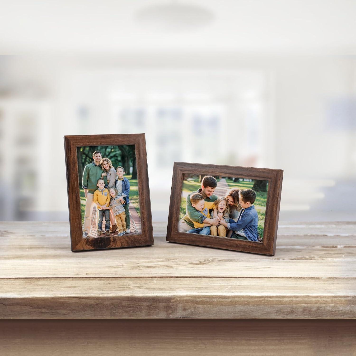 12er Set Bilderrahmen 10x15 cm Braun Fotorahmen Collage Plexiglas