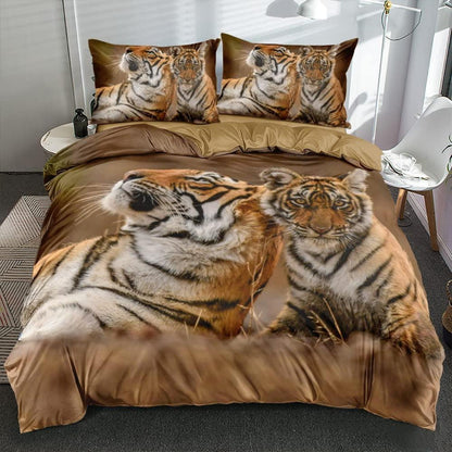 3D Tiger Bettwäsche 135x200, 4-teilig, Flauschig & Weich