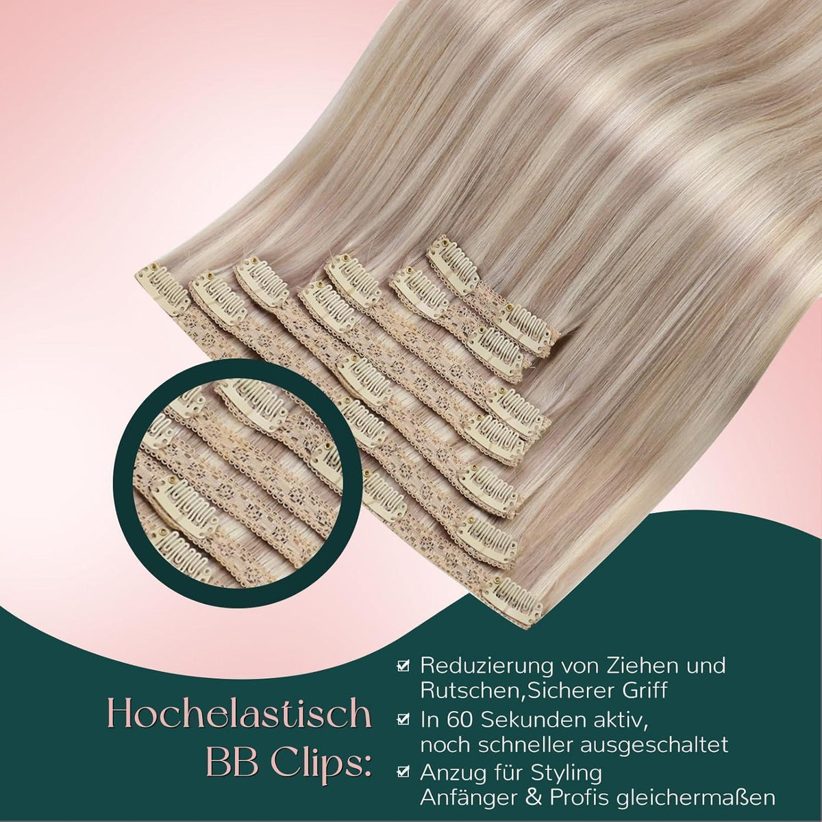 Blond Echthaar Clip-in Extensions – Remy Menschenhaar 45cm