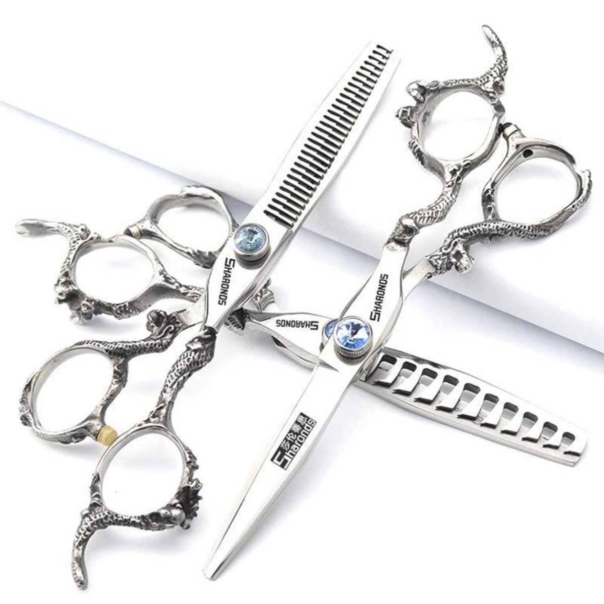 Professionelle Friseurschere 6 Zoll 3er Set Blau
