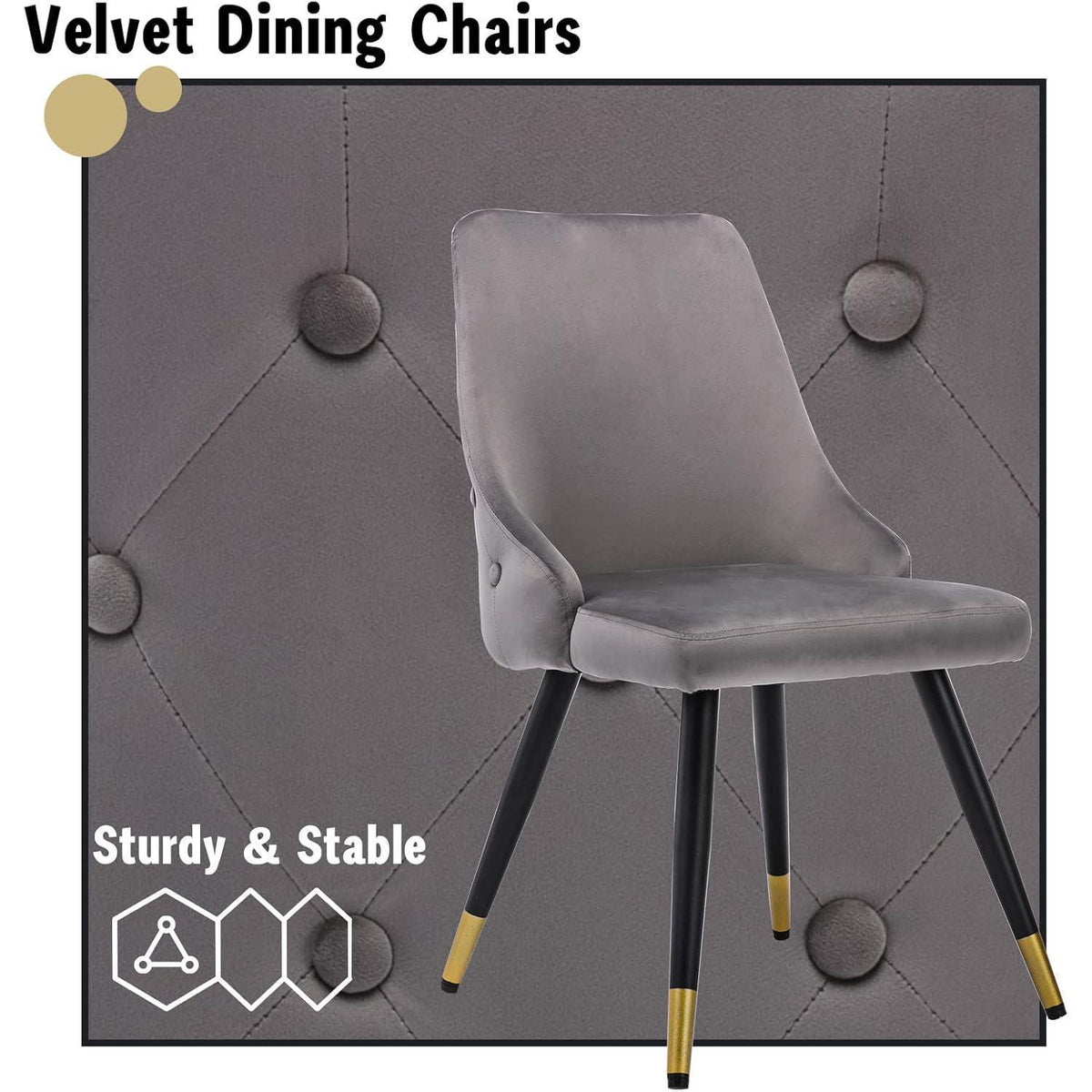 Samt Esszimmerstühle Set 4er – Modern & Komfortabel Grau