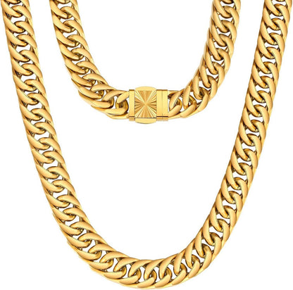 Goldkette Cuban Link Chain Herren 14mm 55.9cm Golden