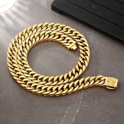 Goldkette Cuban Link Chain Herren 14mm 55.9cm Golden