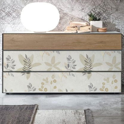 Selbstklebende Tapete Blätter Floral Weiß Grau PVC Vinyl 0.4W x 3L m