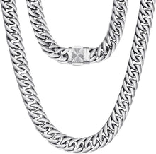 Panzerkette Herren Edelstahl Cuban Link 18K Gold Silber 14mm 50.8cm