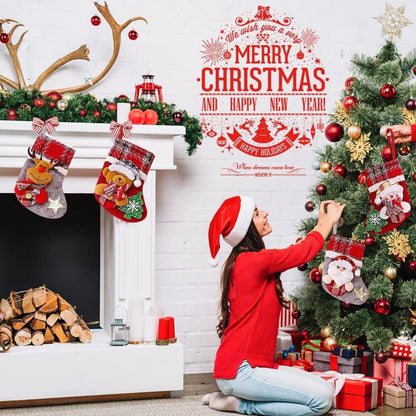 Kinder Weihnachtsstrumpf Set 4 Stück Kamin Personalisiert Aufhängen