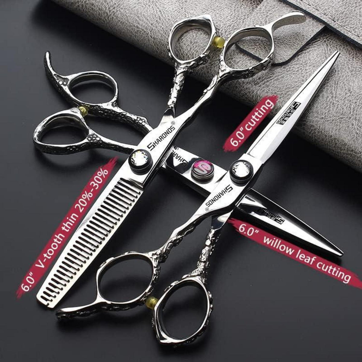 Professionelle Friseurschere 6 Zoll (3er Set) für Linkshänder