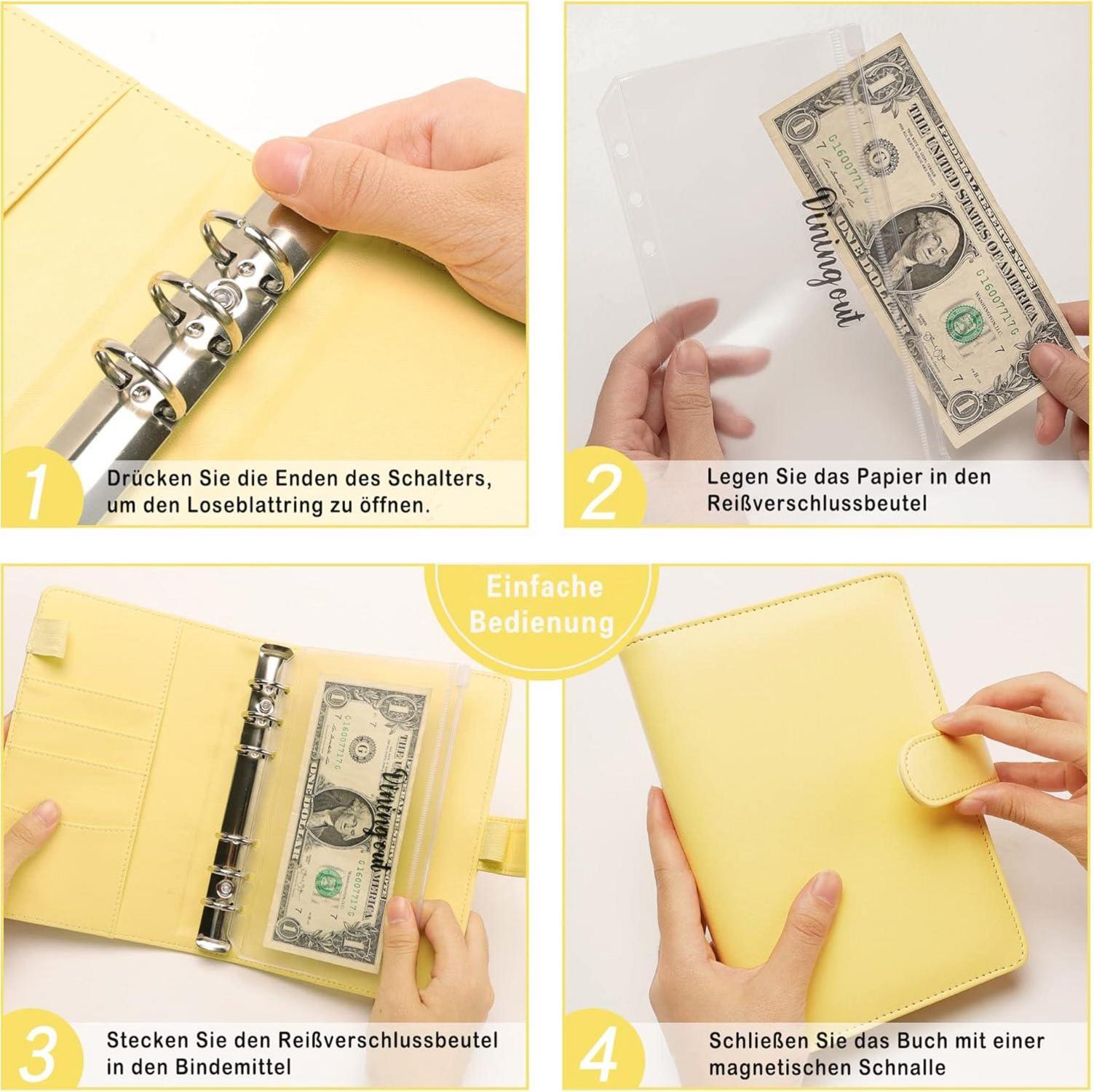 A6 Budget Planner Geld Organizer Binder Taschen Blätter Reisen Tagebuch