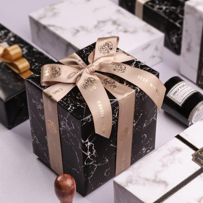 Wendbares Geschenkpapier Schwarz-Gold Marmer 43,2x10m für Geburtstag, Urlaub