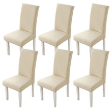 Stuhlhussen 6er Set – Stretch Esszimmerstuhlbezüge Beige