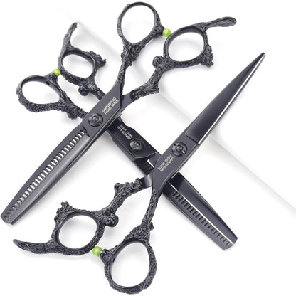 6-Zoll 440C Friseurschere Silber/Schwarz – Professionell & Scharf